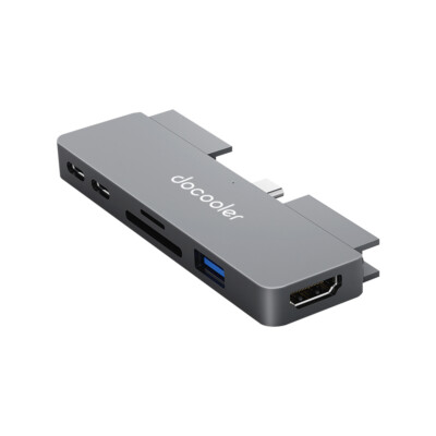 docooler 7-in-1 Type-C Hub with USB3.0 Audio  Port TF   Slots J2G8