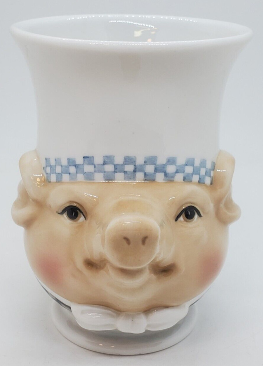PIG MUG Dept 56 Department Jam Bon Chef (16oz) Hand Painted large CERAMIC