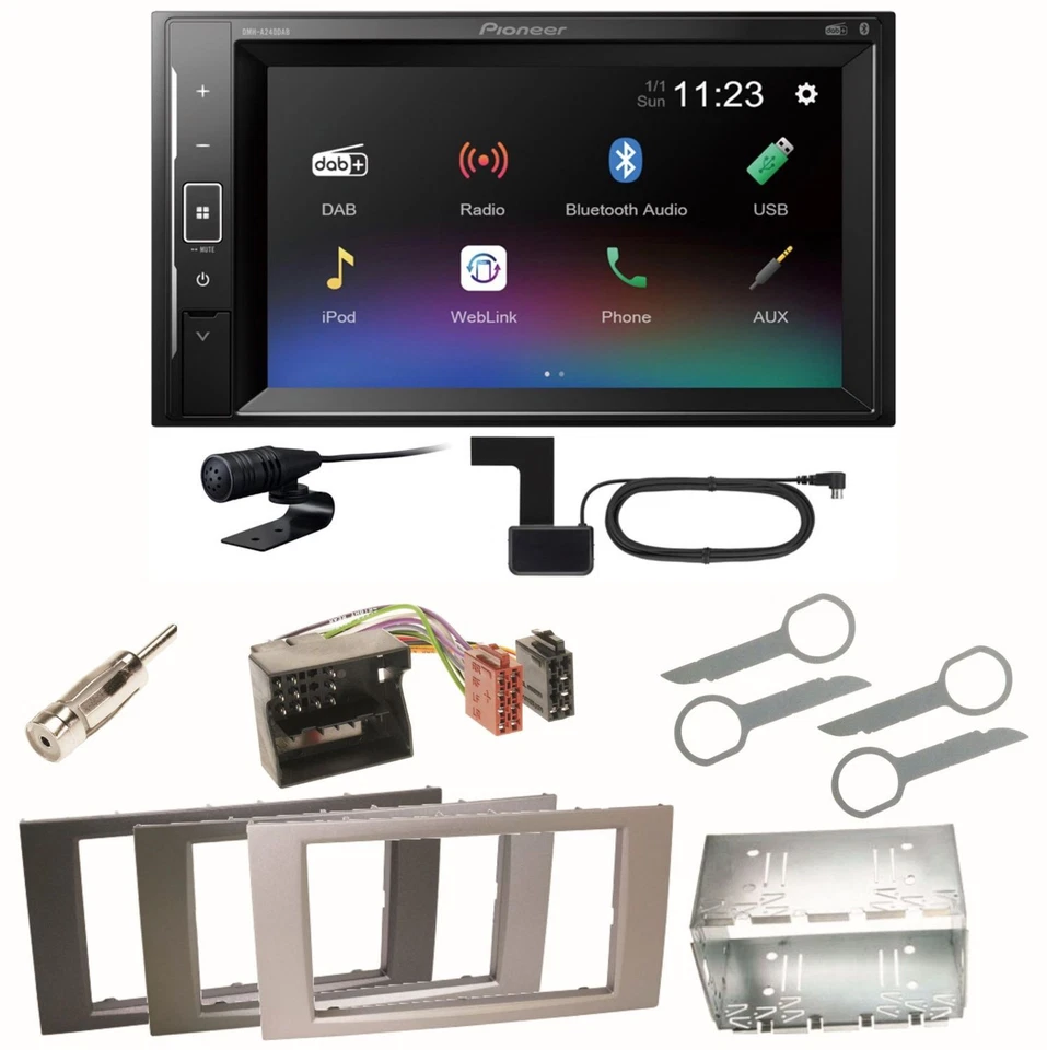 Pioneer DMH-A240DAB DAB+ Bluetooth Einbauset für Ford Focus C-Max Fiesta Transit - Bild 1 von 1