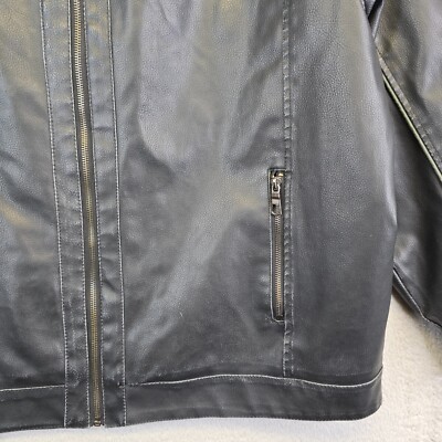 Vintage Arizona Faux Leather Jacket Men's XL black 90s Y2K Grunge