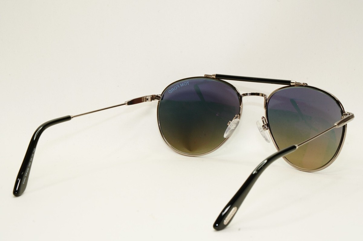 Tom Ford Sunglasses Colin Blue Mirror Silver Small Metal Pilot TF