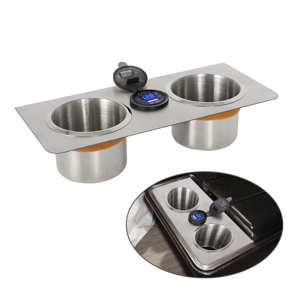 For 1967-1980 Chevy GMC Blazer C10 K5 Truck Center Console Cup Holder & USB Trim