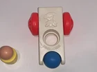 Vintage Fisher Price Click 'n Clatter Car & Jumbo Little People Toy 1975 #417