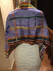 VINTAGE GLENTEX ACETATE GEOMETRIC PRINT OBLONG SCARF HAND ROLLED EDGE 15" X 44" — photo 1