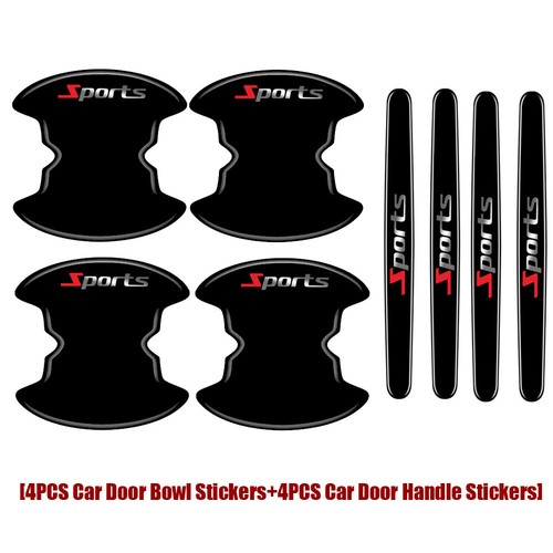 8PCS Sports Car Door Handle Sticker Protector Anti Scratch Universal Accessories - Picture 2 of 5