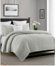 Enzyme Washed Crinkle Quilt Set - Twin/Twin Xl - Grey