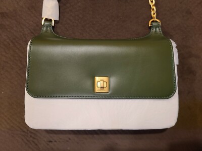  Michael Kors Women's Green Natalie Medium Leather Messenger Bag Moss