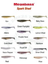 Megabass 5" Spark Shad Paddle Tail Swimbait - Choose Color