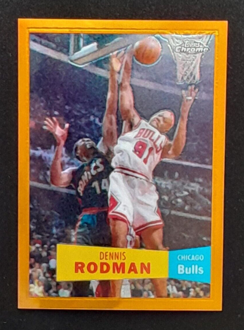 Dennis Rodman 2007-08 Topps Chrome Orange Refractor (57-58) 144/199