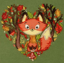 Mini Bead embroidery kit Red fox DIY Embroidery Kit beadwork pattern