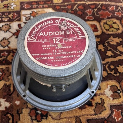 Vintage 1960s Goodmans Audiom 51 Red Silver 15w 15ohms 12