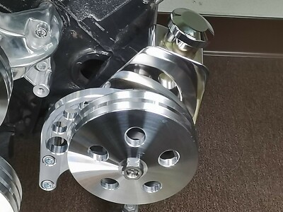 Power Steering & Alternator Bracket w/ Crankshaft 2/3 Grooves Pulley For SBC LWP