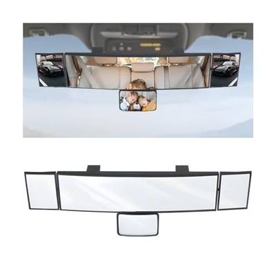 Car Rear View Mirror, 15 Inch Panoramic Vehicle Convex Rearview Mirror, Clip