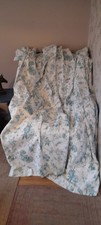 Sanderson Pillemont Toile Stunning Cream & Aqua Design Curtains,Size64"W X 74"D 