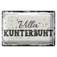 Blechschild Spruch 30X20Cm Villa Kunterbunt