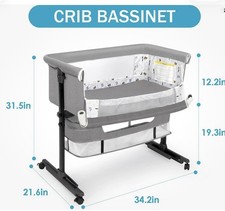 3 in 1 Baby Bassinet Bedside Sleeper Portable Crib for Newborn Infant