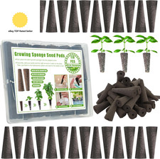 144Pcs Seed Pod Kit for Aerogarden, Hydroponics Supplies with 60 Grow Sponges, 0.24 per sponge