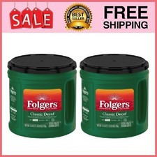 2 Can Folgers Classic Decaf Ground Coffee, Medium Roast, 25.9 oz Canister