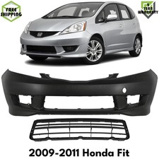Front Bumper Cover Primed Plastic Bumper Grille Kit For 2009-2011 Honda Fit