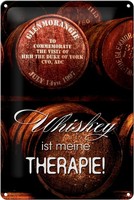 Schild Blech 20X30Cm - Made In Germany - Spruch Whiskey Ist Meine Therapie Metal