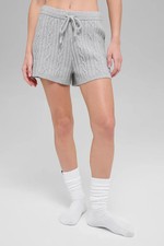 Alo Yoga Cable Knit Winter Bliss Short Athletic Heather Grey