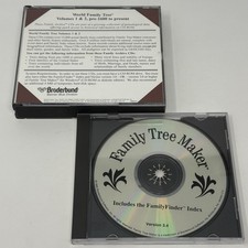 Family Tree Maker Version 3.4 CD Broderbund World Family Tree Vols 1  2 Genealo