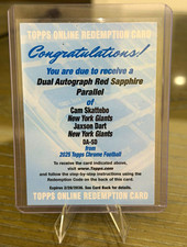 Topps Chrome Sapphire Skattebo/ Jaxson Dart A...