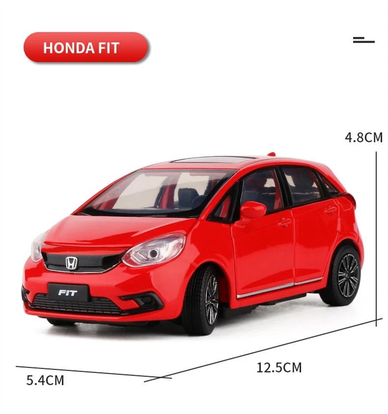 Modelo de coche de aleación diecast Honda Fit GK5 1:32 con sonido, luz y alto detalle Foto 2 de 4