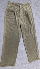 Vintage Polo Country Green Corduroy Pants Made In USA Mens 32 X 32 fit 30 X 30 