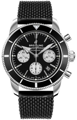 Breitling Superocean Heritage II AB0162 Black Dial Rubber Strap 44mm Mens Watch