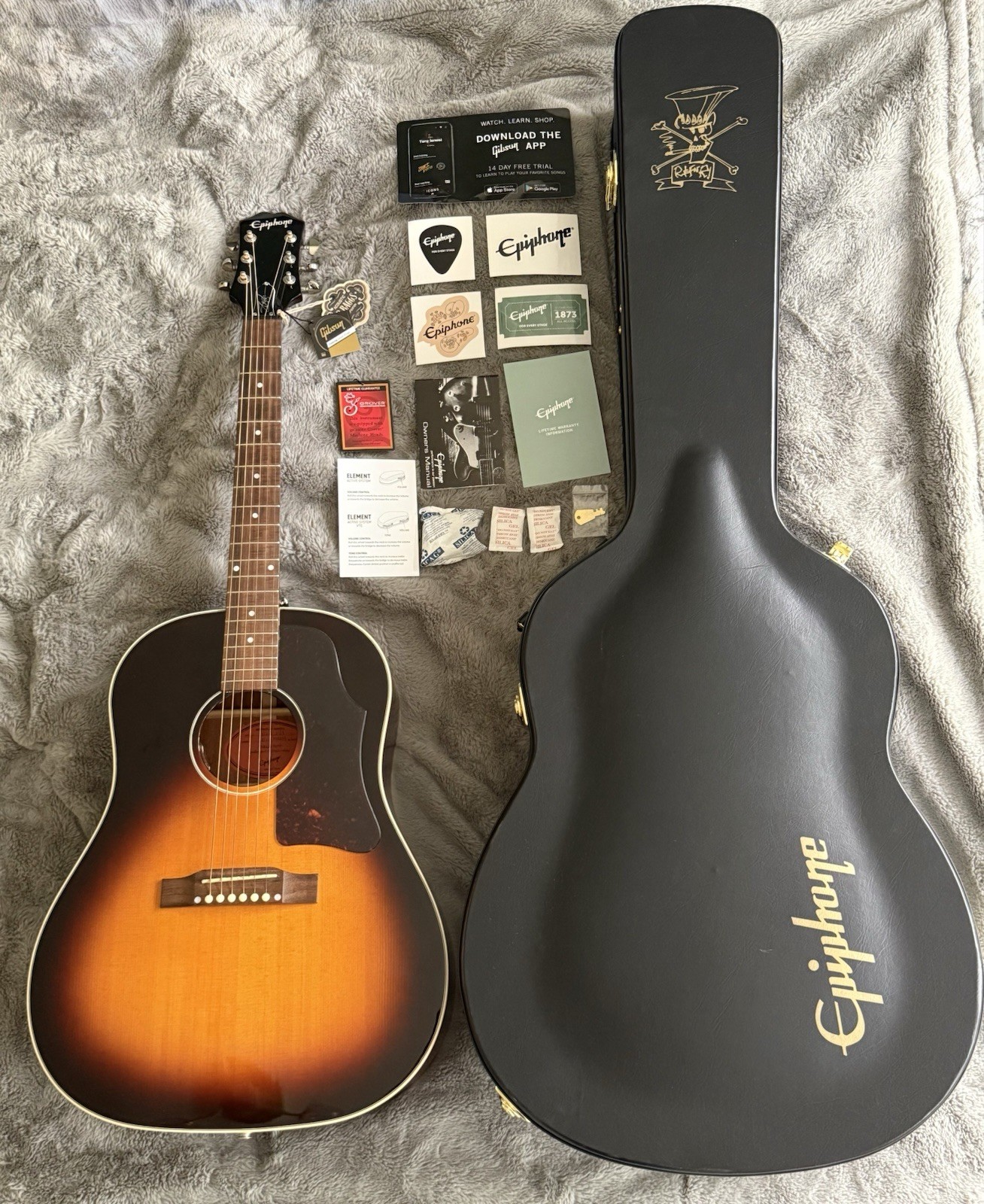 Epiphone Inspired by Gibson Slash J-45 Acoustic Guitar Solid Wood + Hard Case