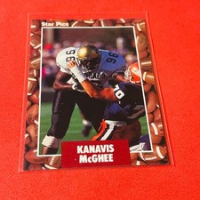 Kanavis McGhee .. ROOKIE .. Colorado / NY Giants .. 1991 Star Pics Card 34. rookie card picture