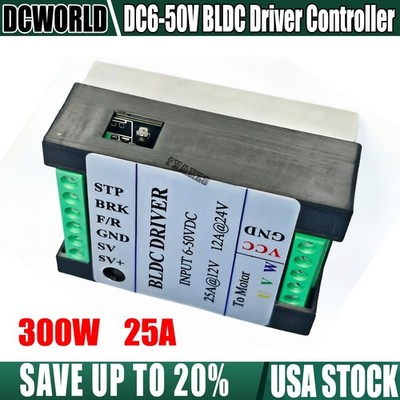 Brushless BLDC Motor Driver Sensorless PWM Controller DC12V 24V 36V 48V 25A 300W