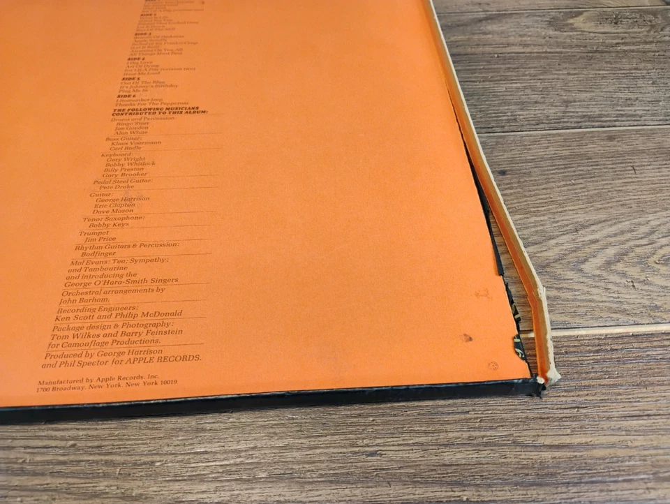 George Harrison All Things Must Pass w/ poster 3X LP 1970 Vintage Vinyl Record - Image 3 of 4