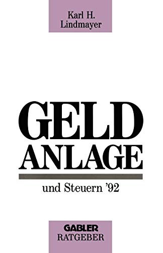 Gabler Verlag Geldanlage Und Steuern ’92 - Image 2