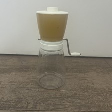 Vintage 1960's Federal Housewares Harvest Gold Top Nut Grinder Glass Bottom USA