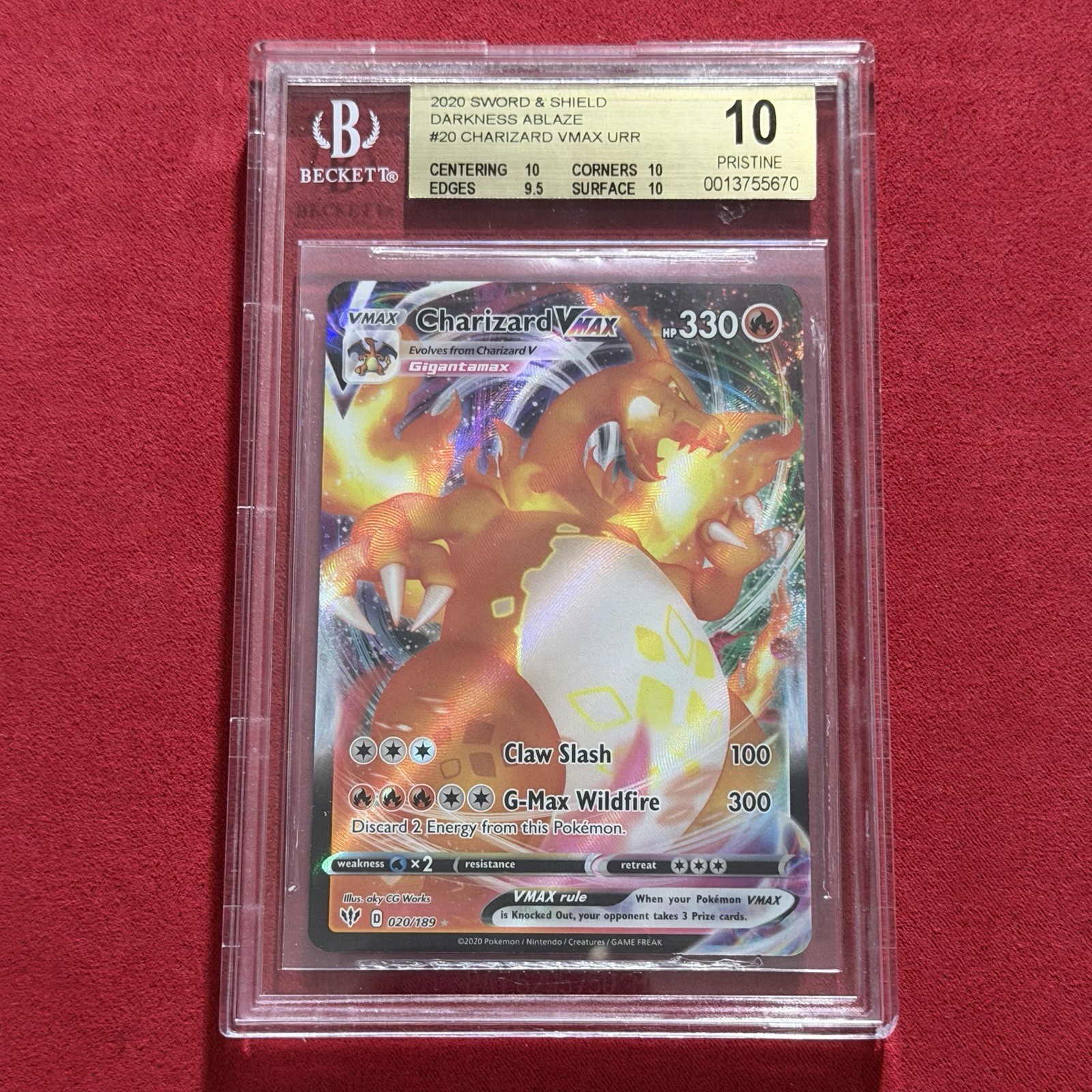 pokemon tcg darkness ablaze 020 189 charizard vmax card - 20/189 end display Charizard VMAX 2020 Sword &