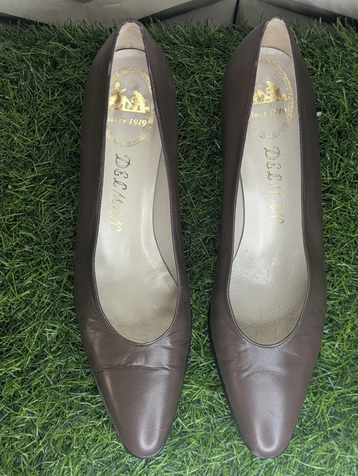 Vintage Delman Brown Pumps Shoes Classic Casual Womens Size 8 Made in Italy - Image 3 of 4