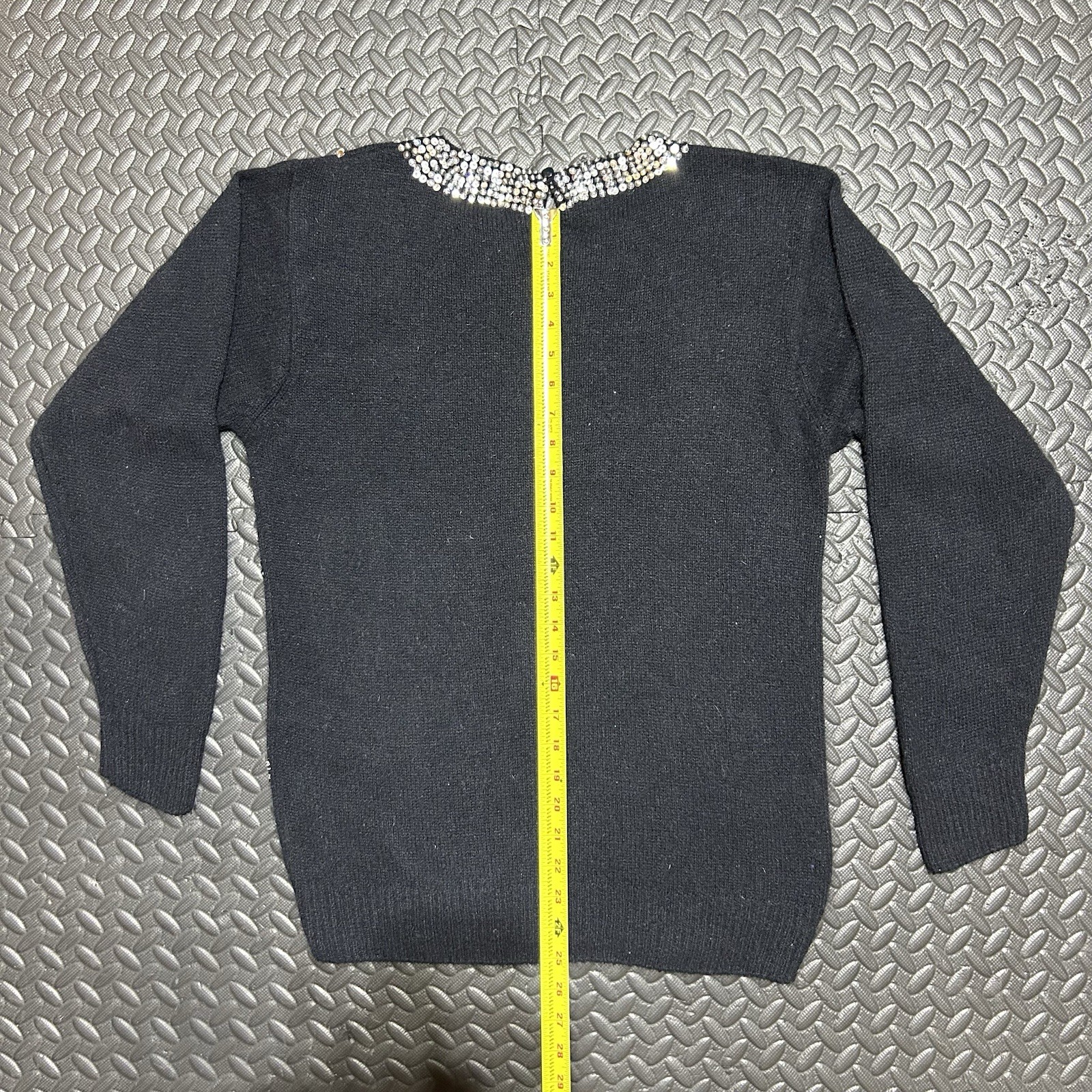 IB Diffusion Sweater Argyle Sequin Black Silk Lon… - image 10