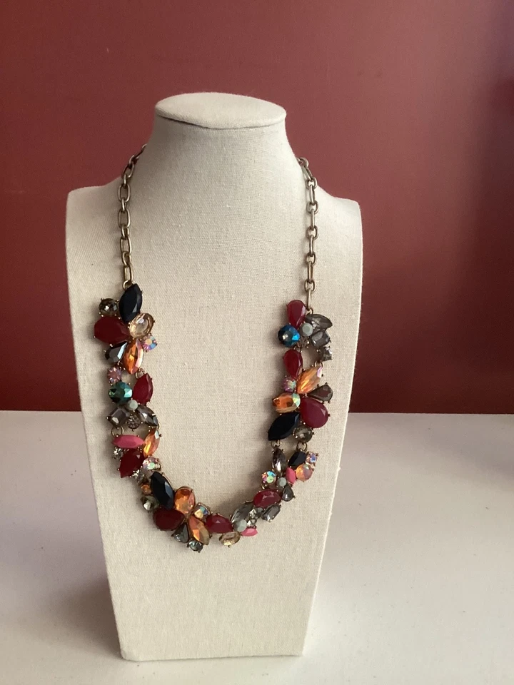 J. Collar Crew Multicolor Borgoña Azul Rosa Amarillo Naranja Cristal Distintivo Foto 2 de 4