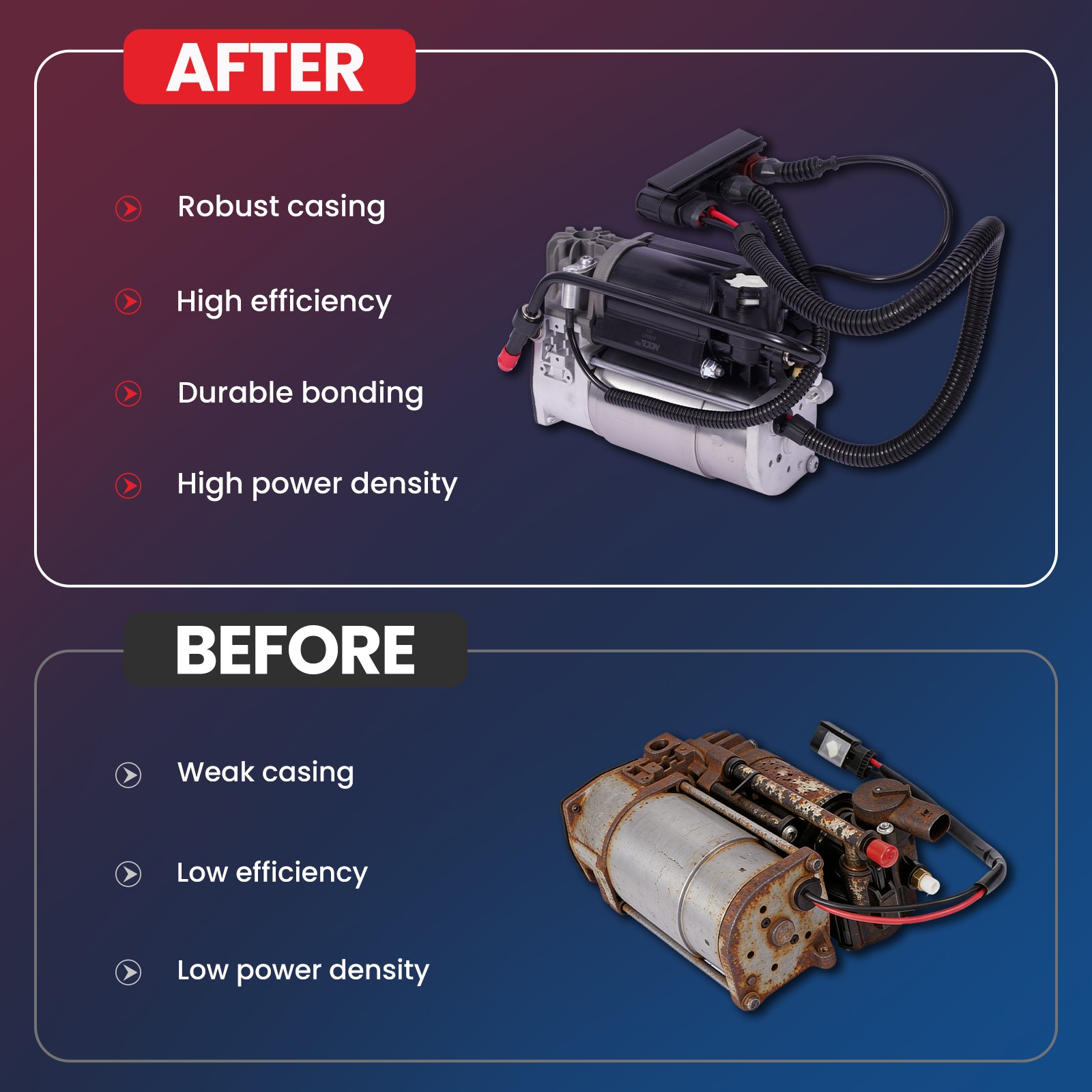 Air Suspension Compressor for Bentley Continental Flying Spur VW Phaeton
