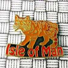 Isle of Man Manx Brown Cat Pin Badge 22mm x 17mm