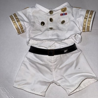 Build a Bear Plush US Navy Officer Dress Whites Sailor Uniform