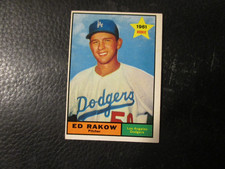 1961  TOPPS #147  ED RAKOW DODGERS   EX+/EXMT