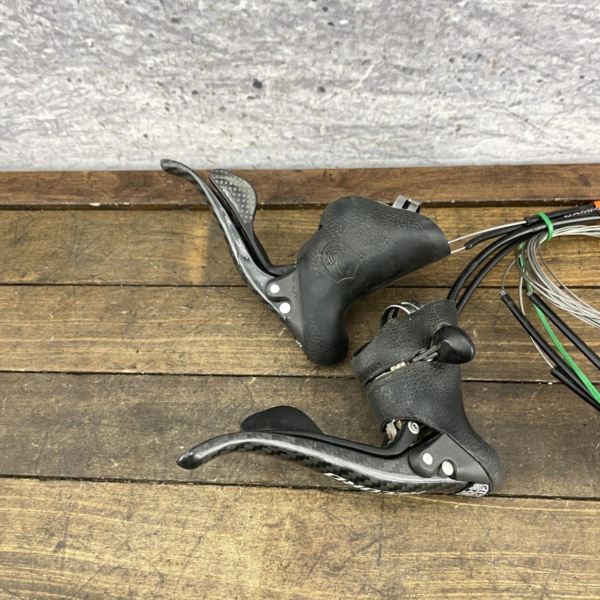 Campagnolo Record Triple Shifters 10 Speed Ergopower Carbon Fiber