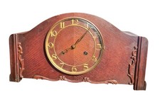 Antico Orologio Pendolo Da Tavolo In Legno Liberty Deco