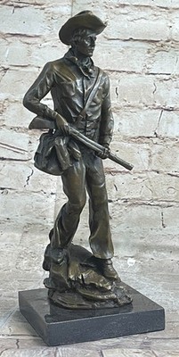 OLD WEST Cowboy Mit Pistole Westernkunst Remington Figur Dekor Bronze Skulptur