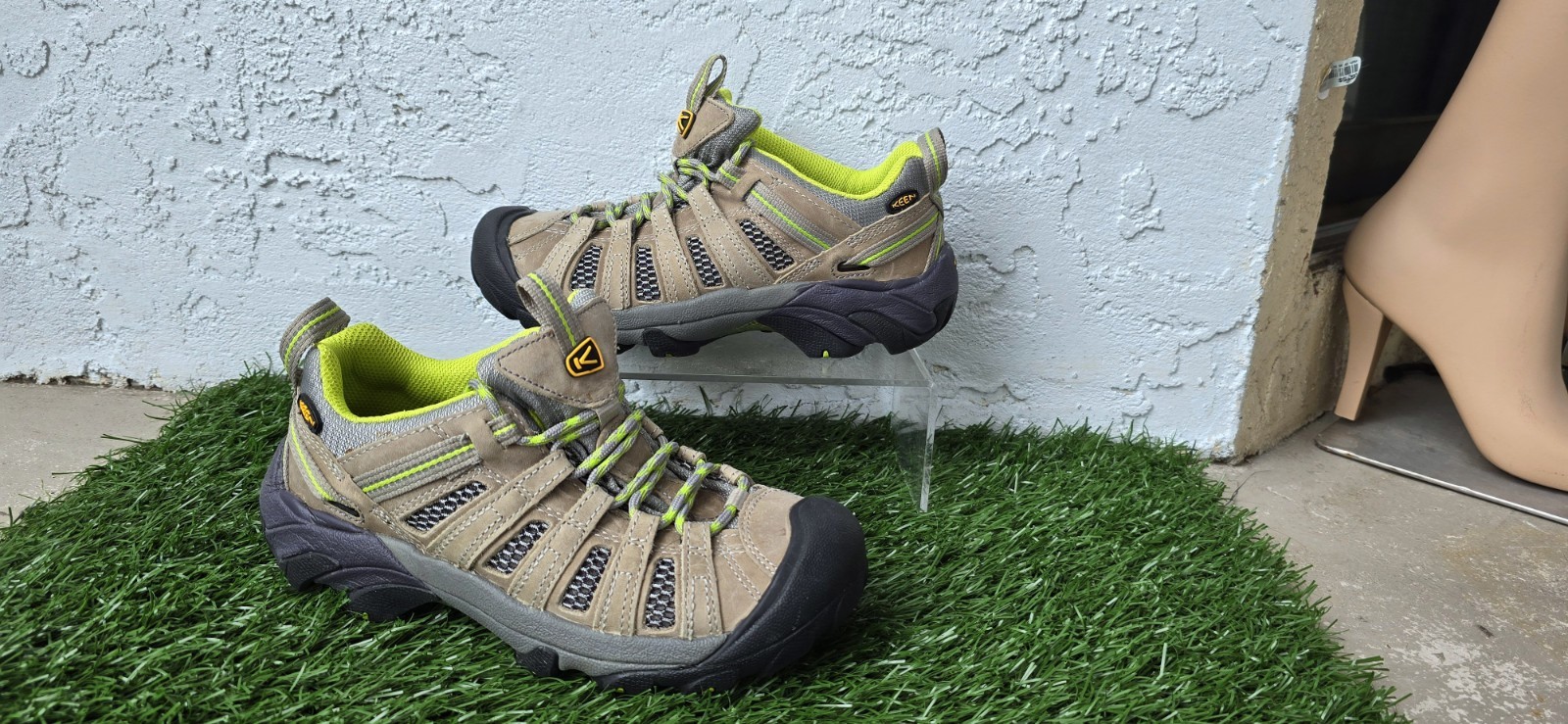 Keen Voyageur Low 1010141 stivali da trekking in pelle marrone verde donna 7