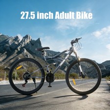 27.5'' Mountain Bike Full Suspension 21 Speed Bicycle Disc Brake Road City Bikes