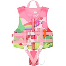 Neoprene Swim Vest for Children, Swim Jacket Floaties Swimming Aid for 1-9 Ye...
